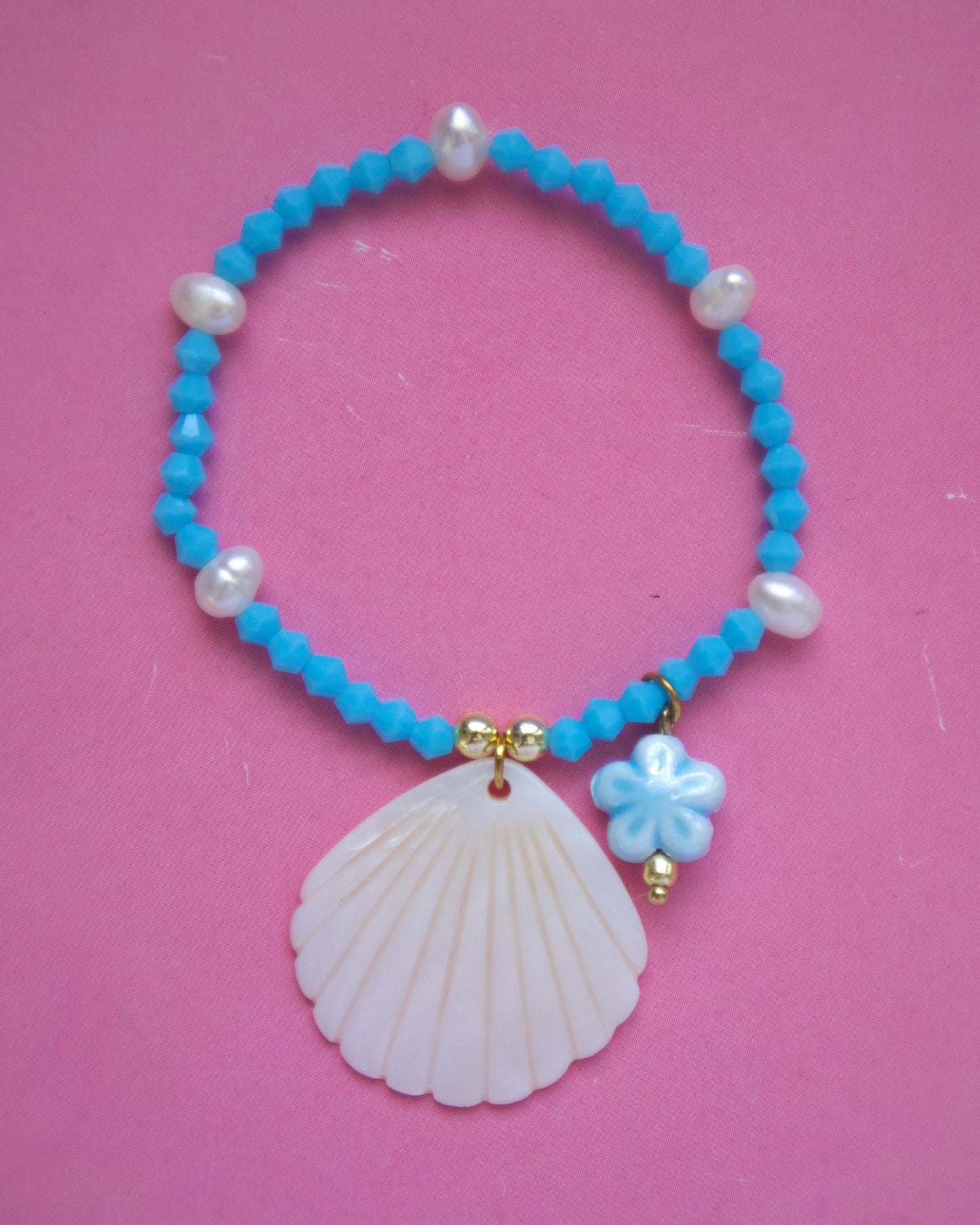 Blue concha bracelet