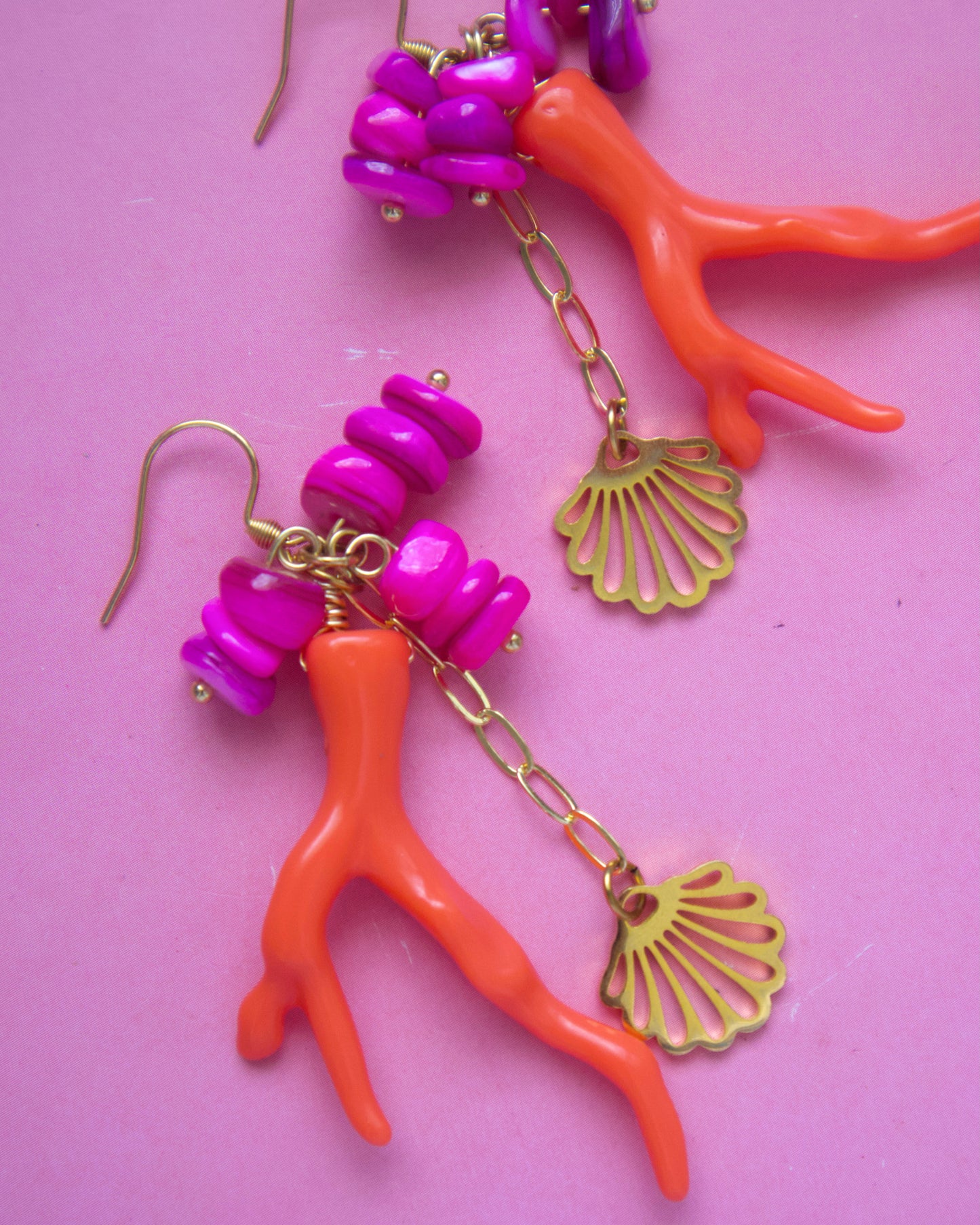 Orange coral Earrings