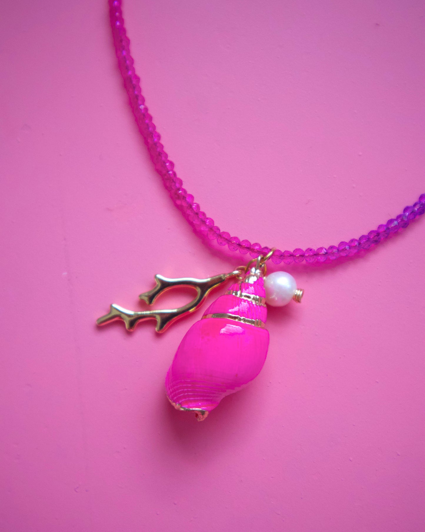 Coral color Necklace