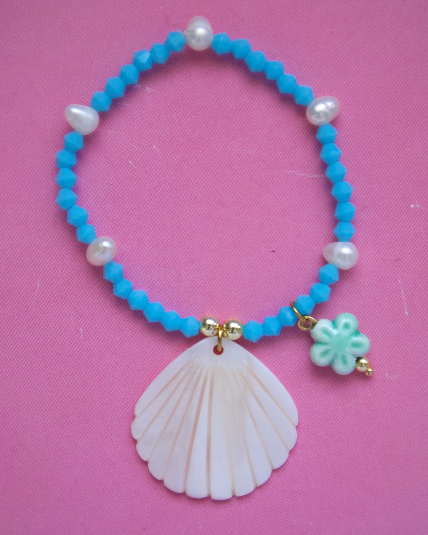Blue concha bracelet
