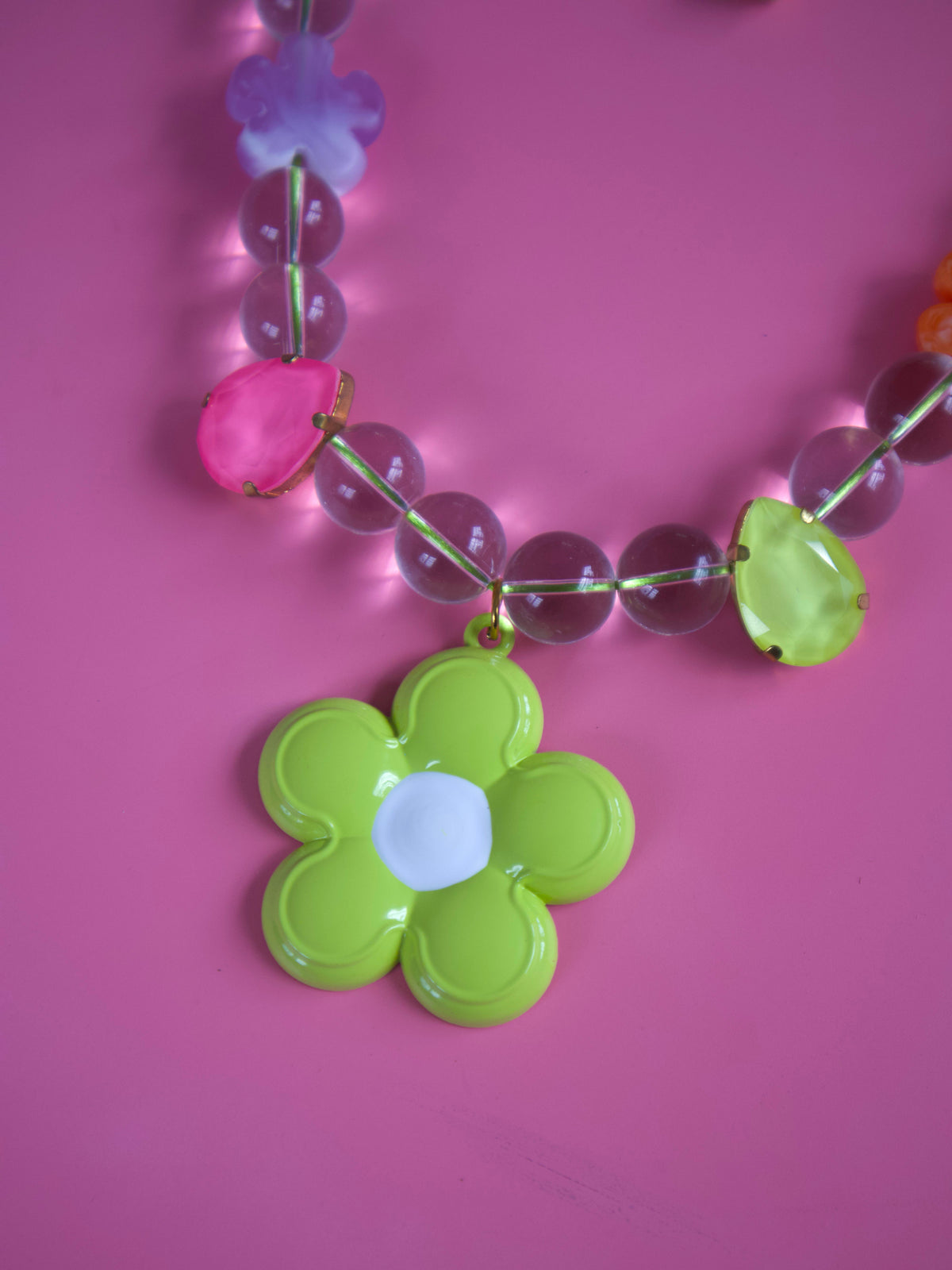 Clear Flower Necklace