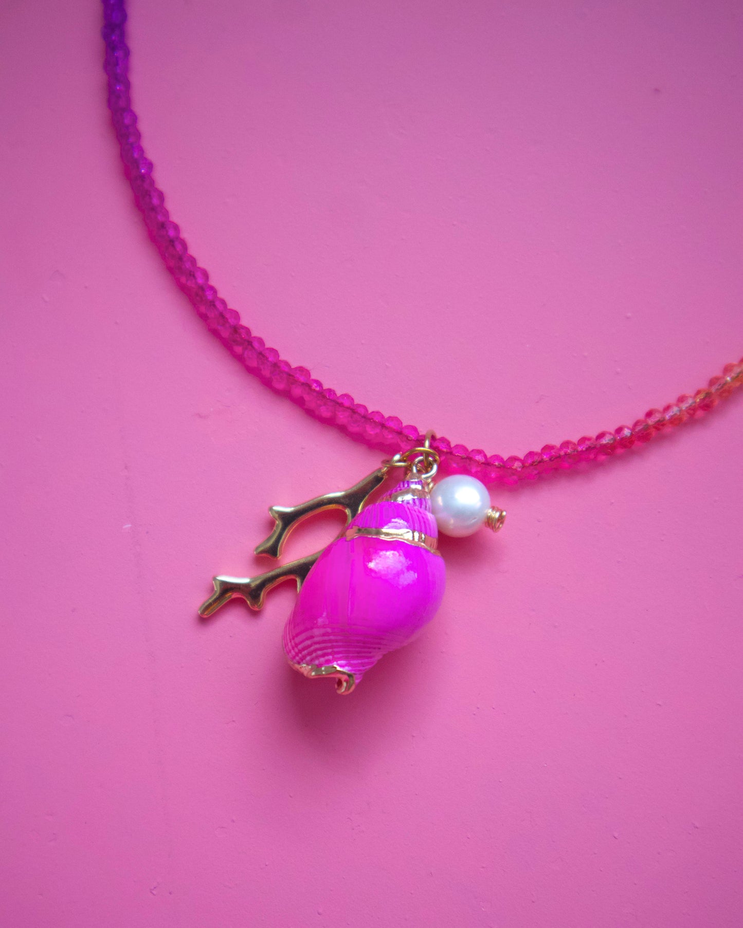 Coral color Necklace