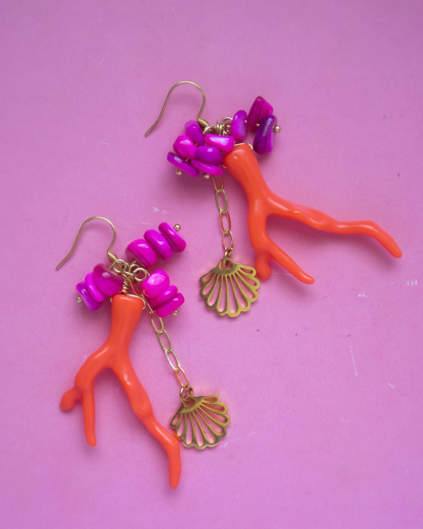 Orange coral Earrings