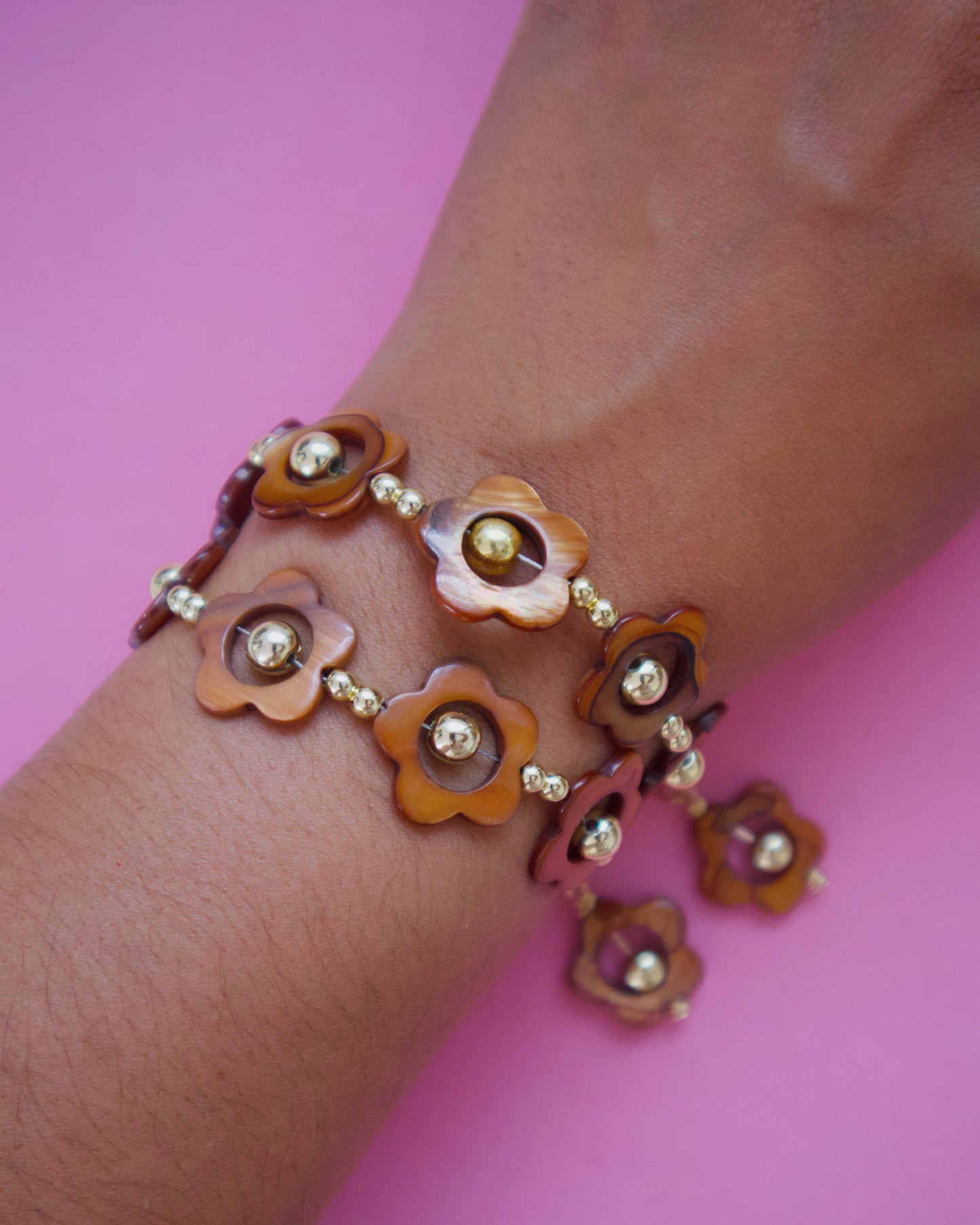 Brown Flower Bracelets