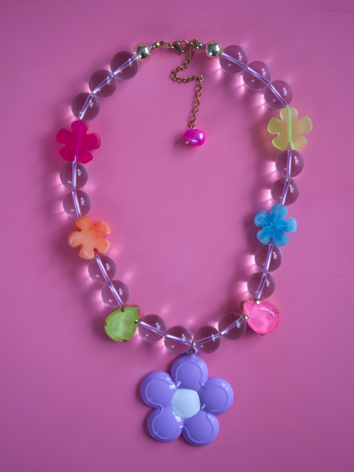 Clear Flower Necklace