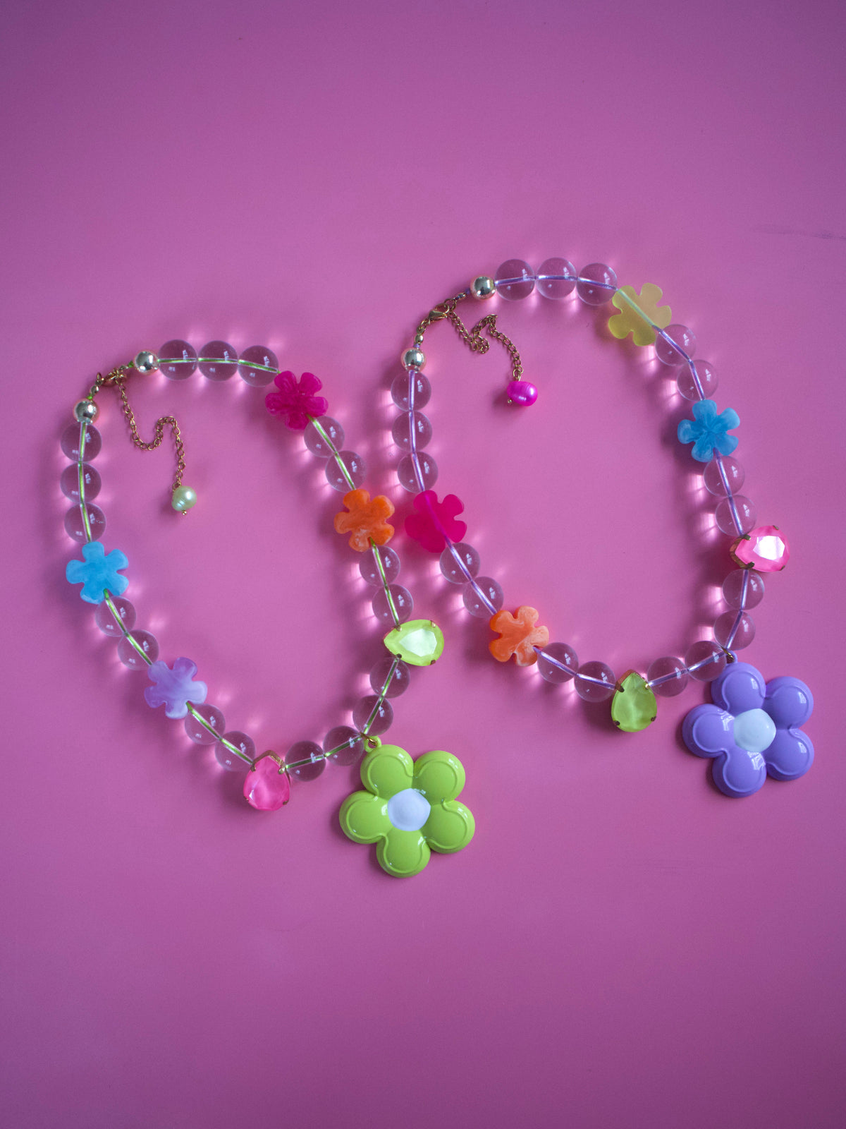 Clear Flower Necklace