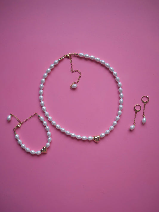 Corazón Perlado Set Estilo 1