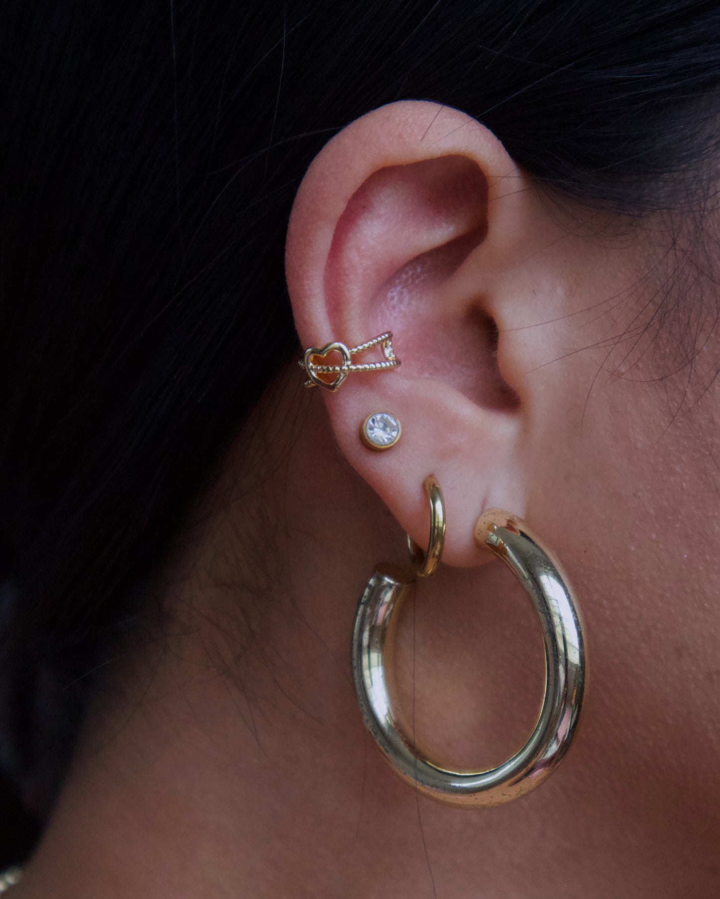 Heart ear cuff