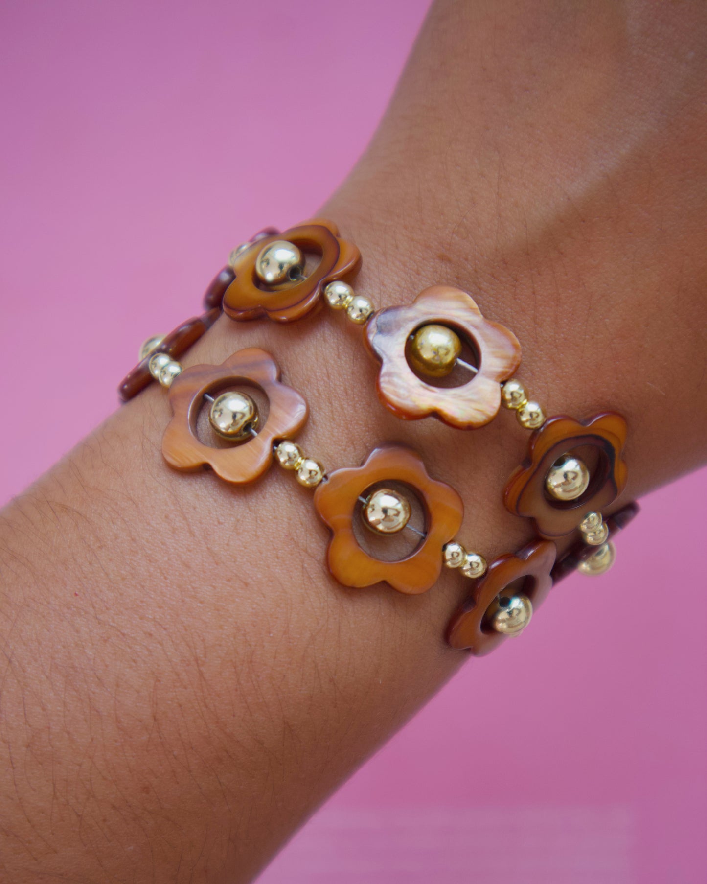 Brown Flower Bracelets