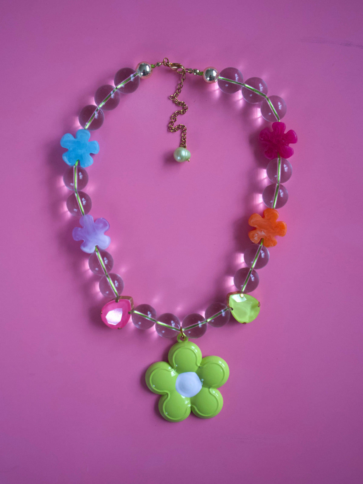 Clear Flower Necklace