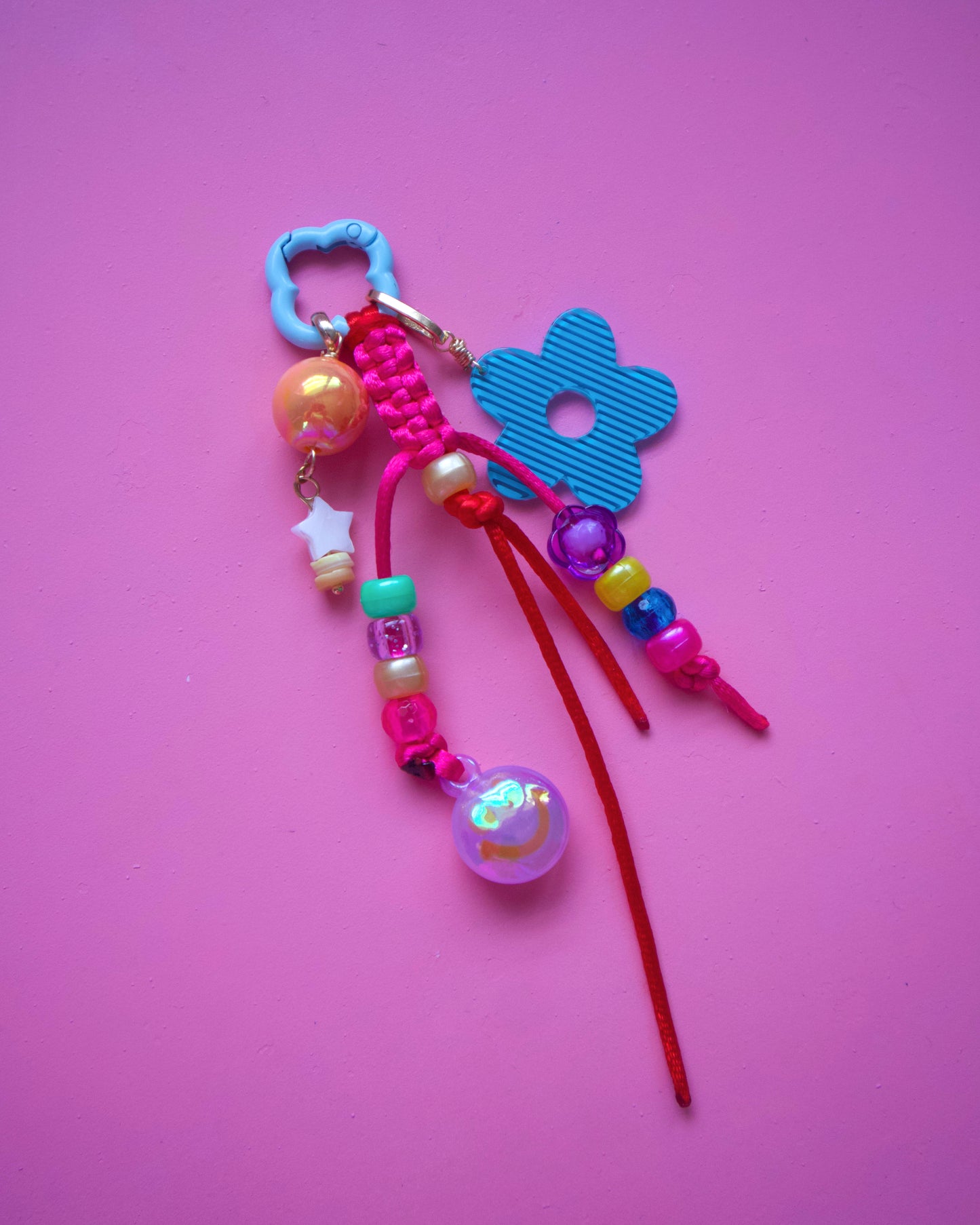Blue Flower Bag Charm