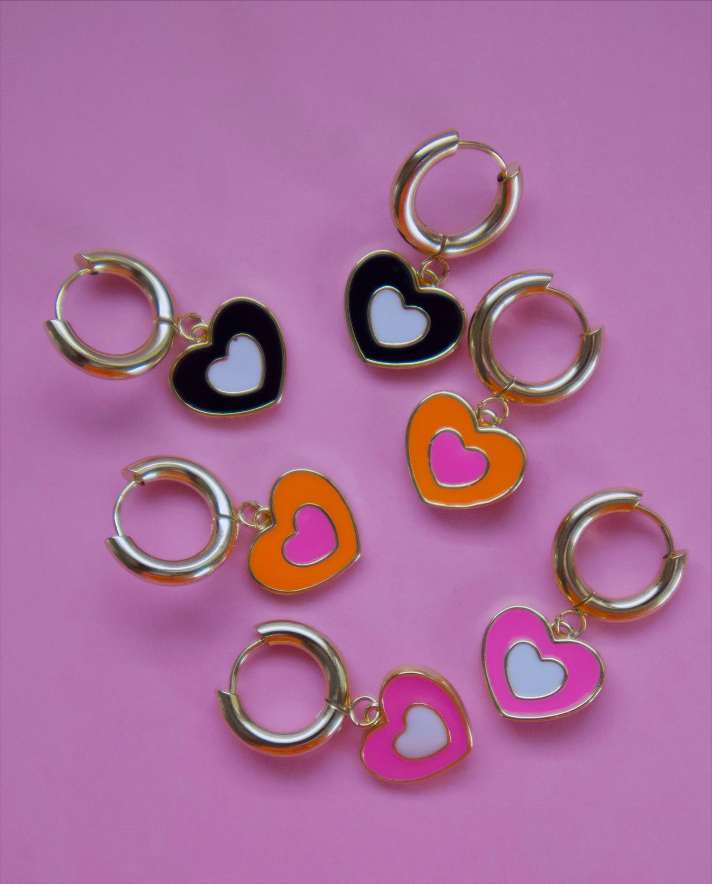 Heart colors earrings