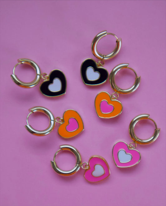 Heart colors earrings